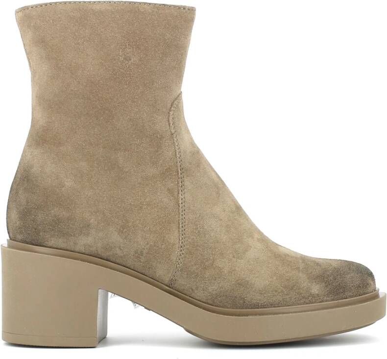 Frau Heeled Boots Beige Dames