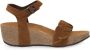 Frau Suede Sleehak Sandalen Brown Dames - Thumbnail 1