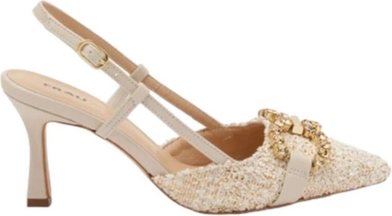 Frau Stijlvolle Sling Back Schoenen Beige Dames