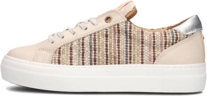 Fred de la Bretoniere Beige Raffia Lage Sneakers Multicolor Dames