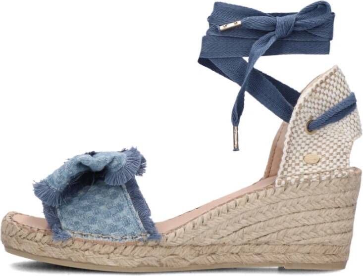 Fred de la Bretoniere Blauwe Bow Espadrilles Eve Blue Dames