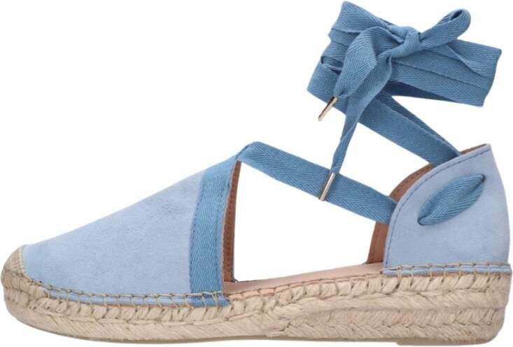 Fred de la Bretoniere Blauwe Suède Espadrilles Romi Luz Blue Dames