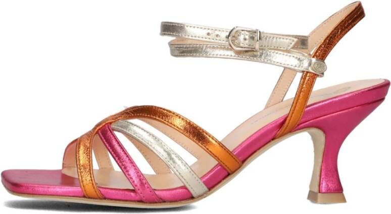 Fred de la Bretoniere Dames Sandalen Metallic Leren Bandjes Multicolor Dames