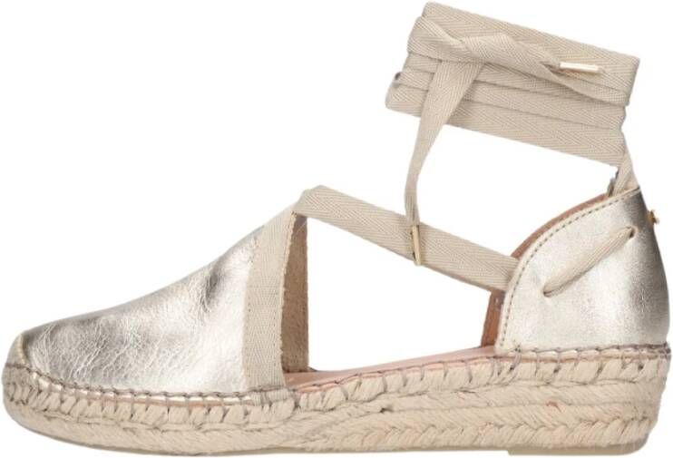 Fred de la Bretoniere Gouden Espadrilles met Jute Zool Yellow Dames