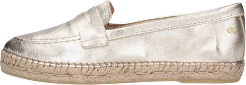 Fred de la Bretoniere Gouden Espadrilles met Loafer Accenten Yellow Dames