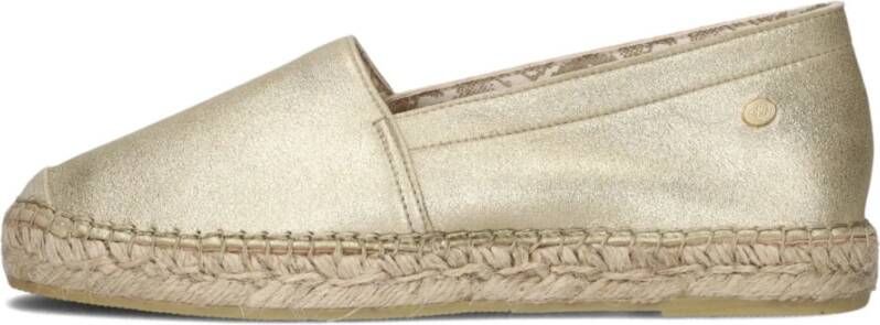 Fred de la Bretoniere Gouden Leren Espadrilles Mili Ana Yellow Dames