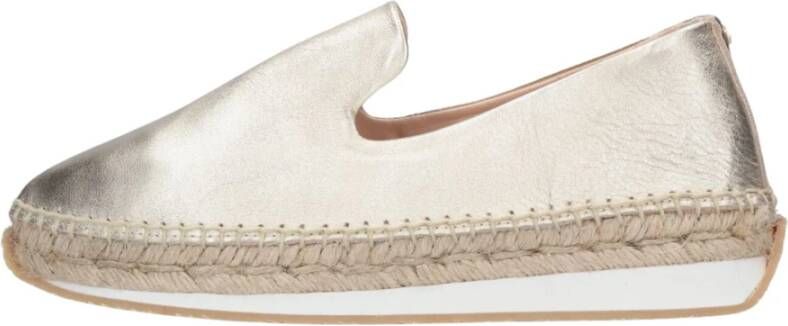 Fred de la Bretoniere Gouden Leren Espadrilles Stijlvol Zomerse Look Yellow Dames