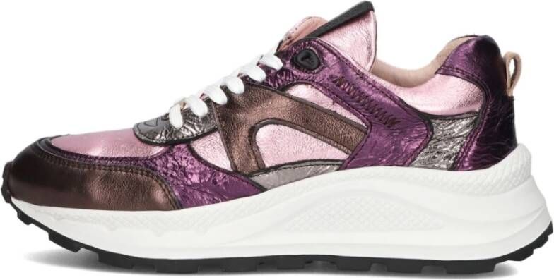 Fred de la Bretoniere Metallic Paarse Lage Sneakers Multicolor Dames