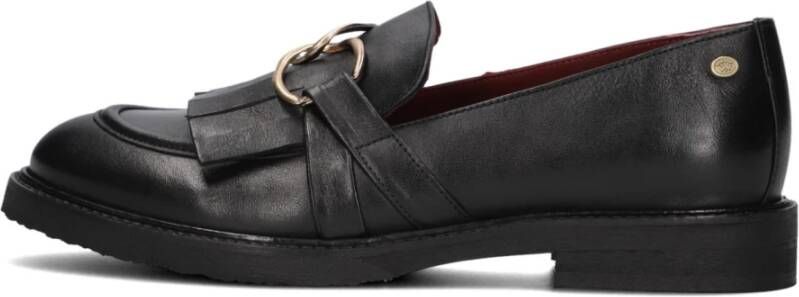 Fred de la Bretoniere Paris Loafer Zwart Leer Franje Black Dames