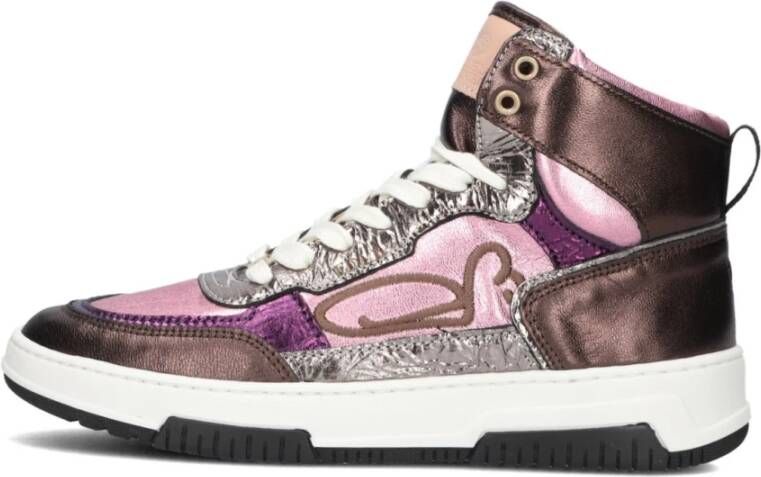 Fred de la Bretoniere Roze Metallic Hoge Sneakers Multicolor Dames