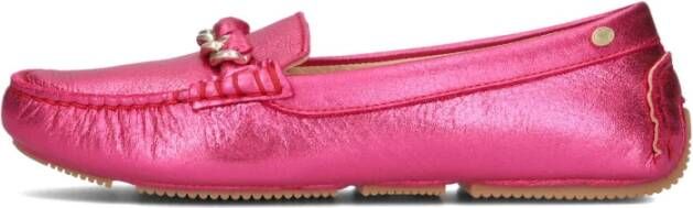 Fred de la Bretoniere Roze Metallic Mocassin met Gouden Details Pink Dames