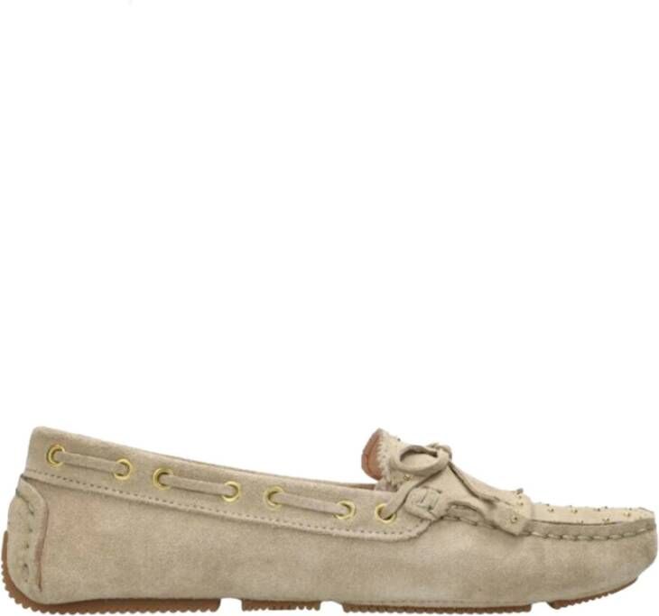 Fred de la Bretoniere Suede Moccasin Loafers Beige Dames