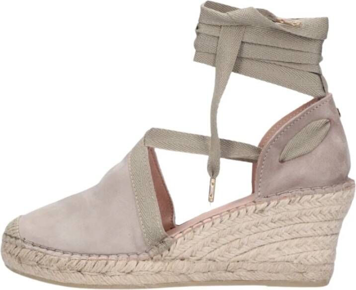 Fred de la Bretoniere Taupe Espadrilles met Jute Zool Beige Dames