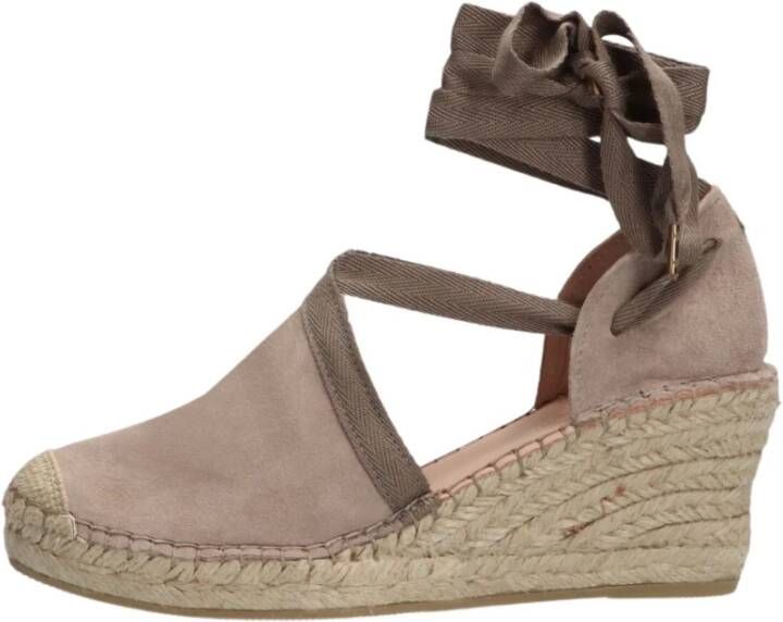 Fred de la Bretoniere Taupe Espadrilles met Jute Zool Beige Dames