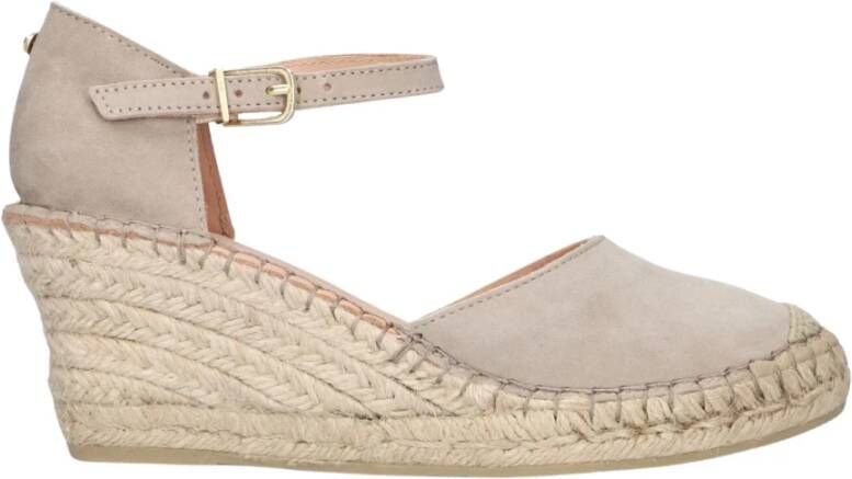 Fred de la Bretoniere Taupe Espadrilles met Jute Zool Beige Dames