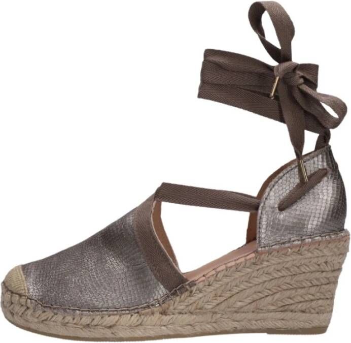 Fred de la Bretoniere Taupe Espadrilles met Jute Zool Brown Dames