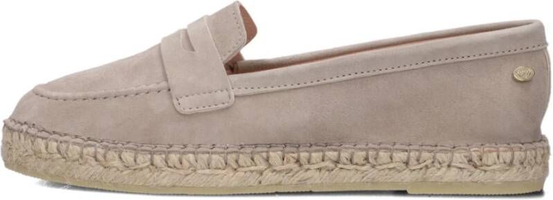 Fred de la Bretoniere Taupe Espadrilles met Loafer Accenten Beige Dames