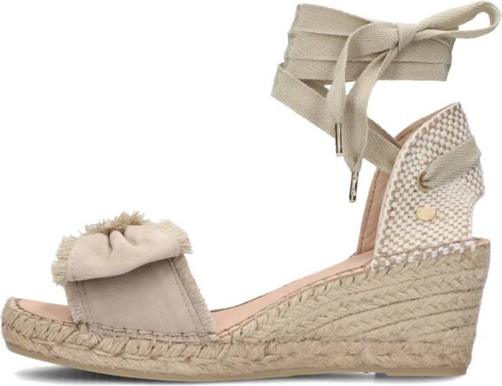 Fred de la Bretoniere Taupe Suede Bow Espadrilles Beige Dames