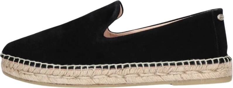 Fred de la Bretoniere Tijdloze Espadrilles van Suède met Jute Zool Black Dames