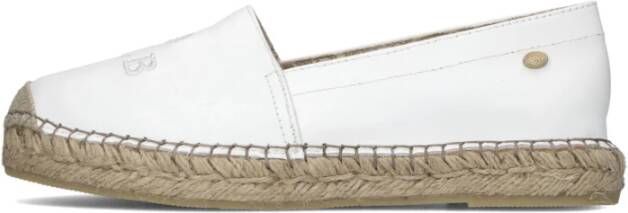 Fred de la Bretoniere Witte Leren Espadrilles Stijlvol Model White Dames