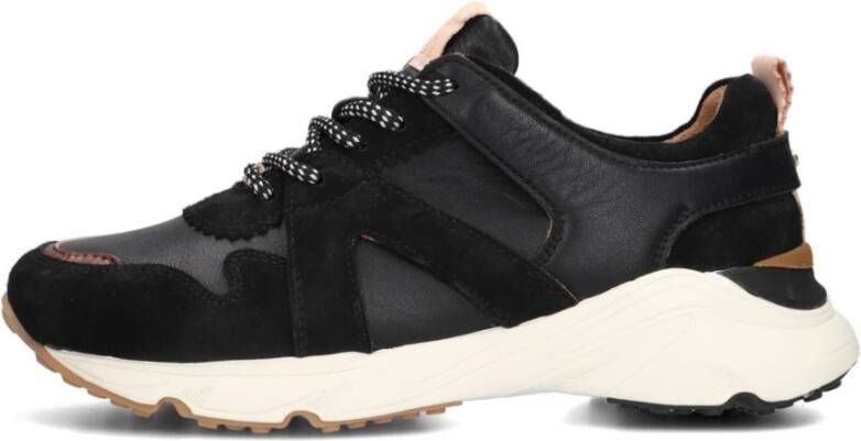 Fred de la Bretoniere Zwarte Bowi Lage Sneakers Black Dames