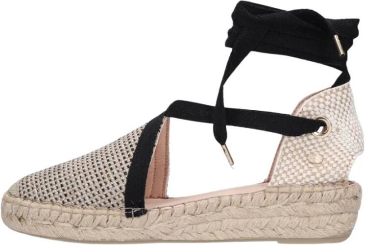 Fred de la Bretoniere Zwarte Espadrilles met Jute Zool Multicolor Dames