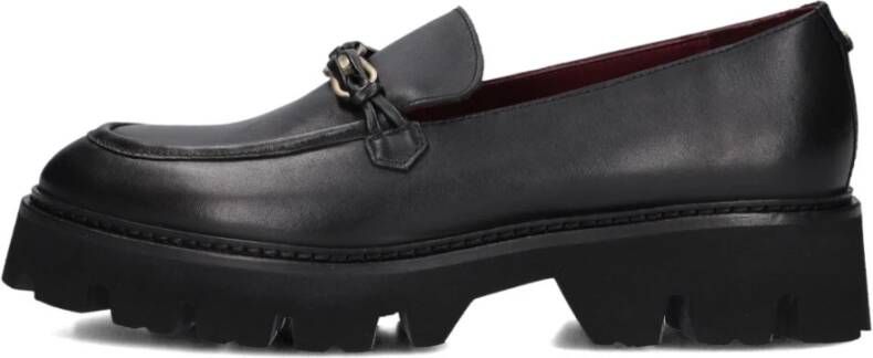 Fred de la Bretoniere Zwarte Leren Loafers voor Dames Black Dames