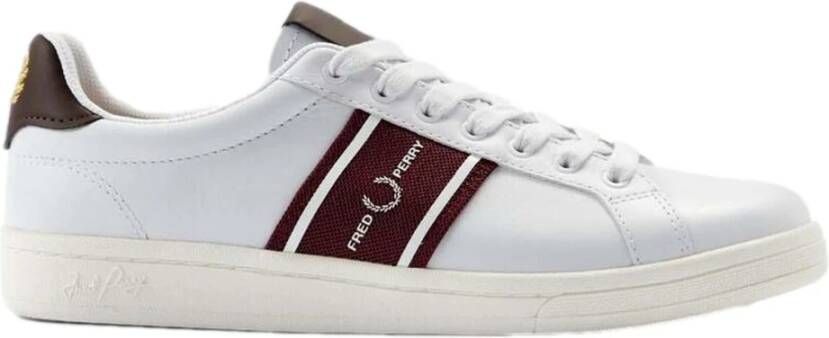 Fred Perry Sneaker met veters en B4292 Wit Logo voor heren Wit Heren