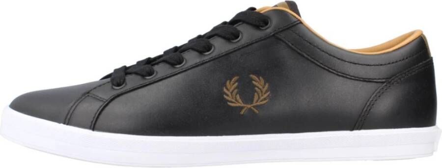 Fred Perry Baseline Leren Sneakers Black Heren