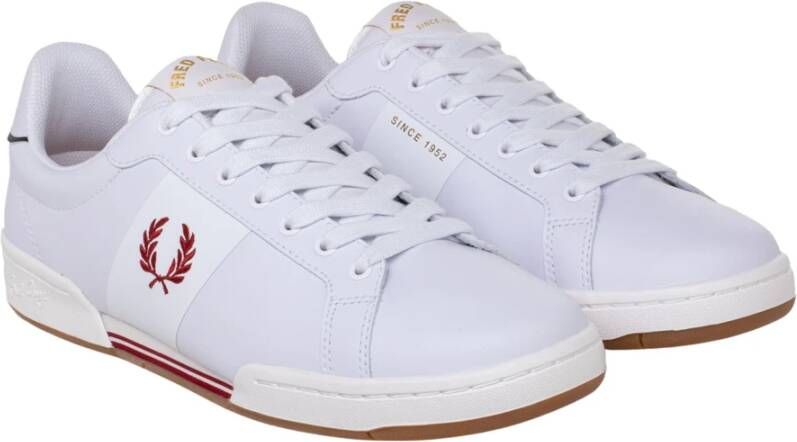 Fred Perry Dikke leren tennisschoenen White Heren