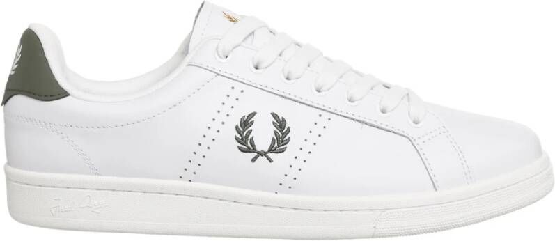 Fred Perry Eenvoudige B721 Sneakers met vetersluiting White Heren