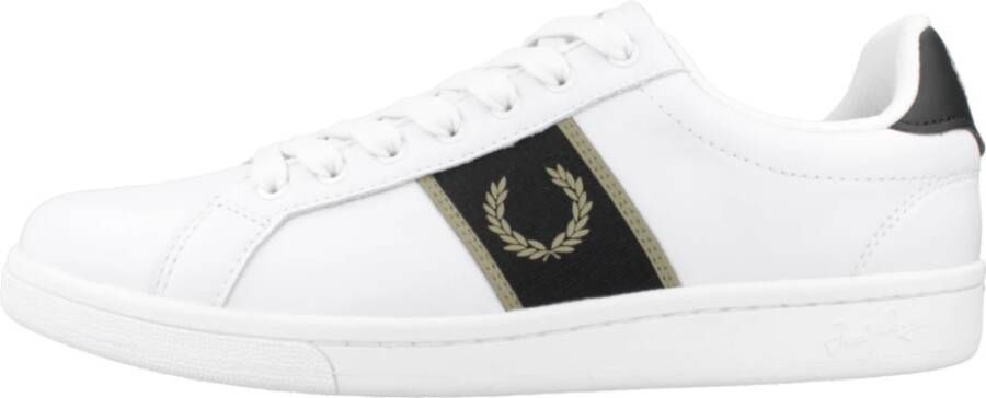 Fred Perry Leren Sneakers voor Mannen White Heren