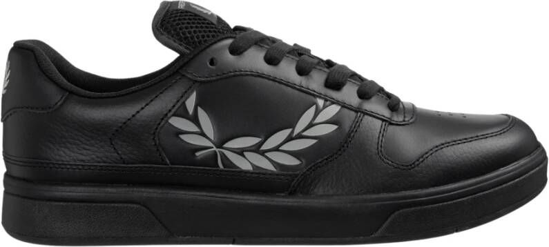 Fred Perry Leren Vetersluiting Sneakers Black Heren