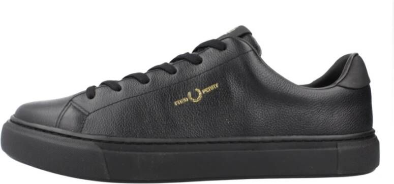 Fred Perry Premium Leren Sneakers voor Mannen Black Heren