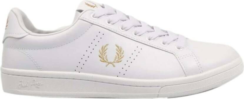 Fred Perry men shoes leather trainers sneakers Wit Heren