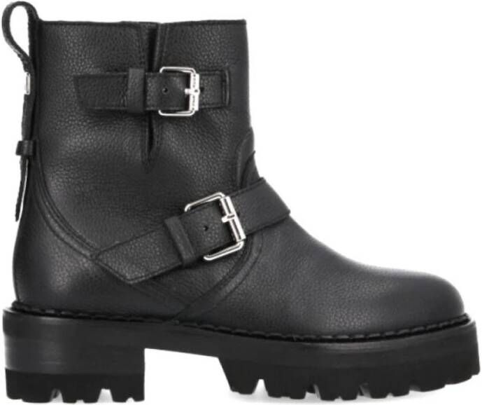 Free Lance Graanleer Biker Boots Carrie Black Dames