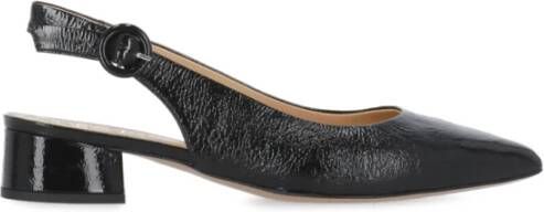 Fru.it Zwarte Leren Slingback met Pijl Teen Black Dames