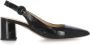 Fru.it Zwarte leren slingback met pijlneus Black Dames - Thumbnail 1