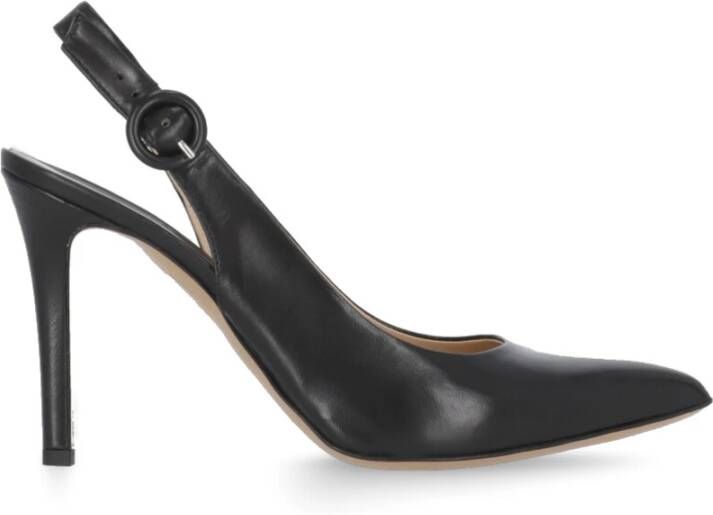 Fru.it Zwarte Leren Slingback Stiletto Hak Black Dames