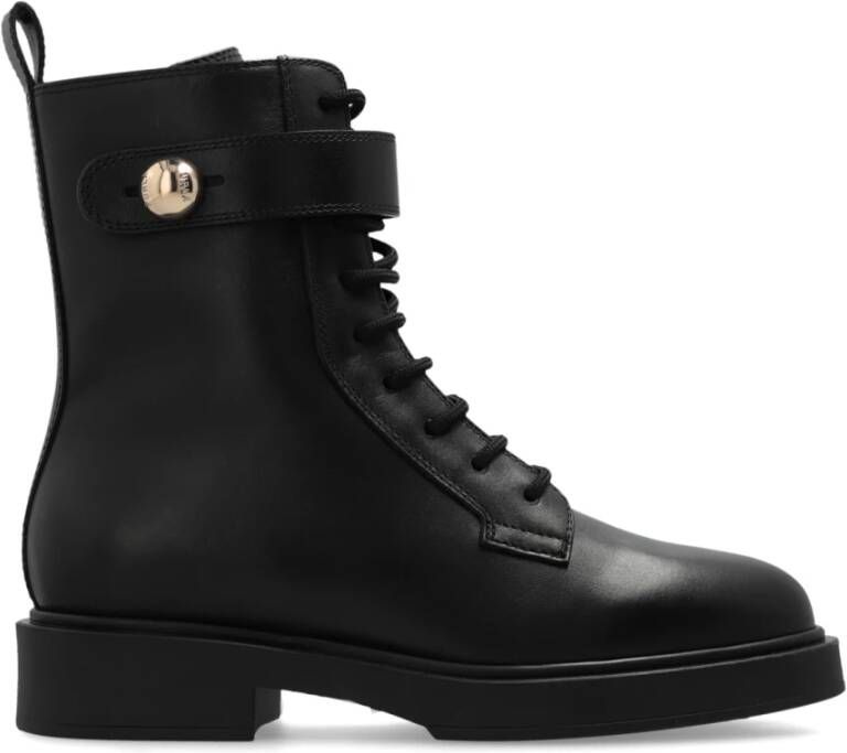 Furla Army Boot Herfst Winter Collectie Leer Black Dames