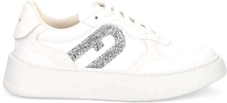 Furla Witte Veterschoenen met Dikke Zool White Dames