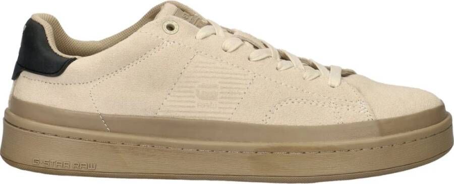 G-Star Lage Cup Sneaker met Suède Detail Beige Heren