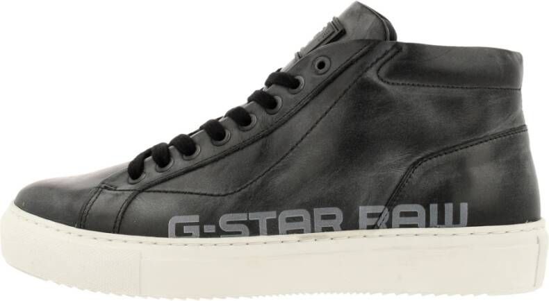 G-Star Leren Hoge Top Sneaker Zwart Dames