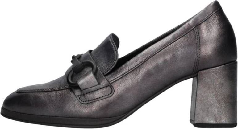 Gabor Antraciet Loafer Pumps met Carré Neus Gray Dames