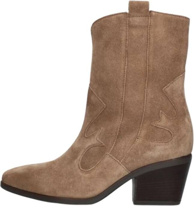 Gabor Beige City Western Cowboots Brown Dames