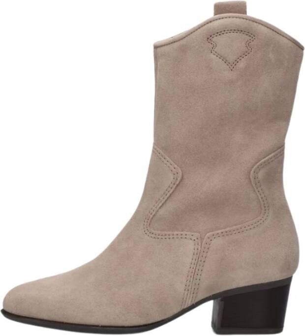 Gabor Beige Cowboy Style Enkellaarsjes Beige Dames