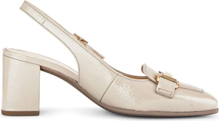 Gabor Beige Elegant Platte Sandalen Beige Dames