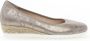 Gabor Beige-gouden metallic leren ballerina flats Yellow Dames - Thumbnail 1