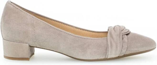 Gabor Beige Instap Pumps met Velours Detail Beige Dames