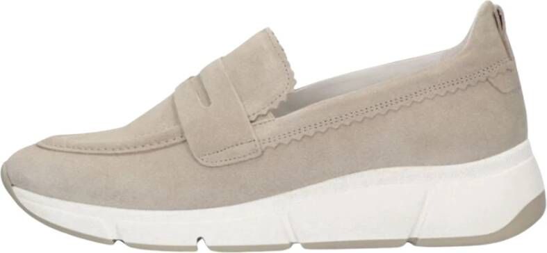 Gabor Beige Instappers Comfortabele Sportieve Stijl Beige Dames